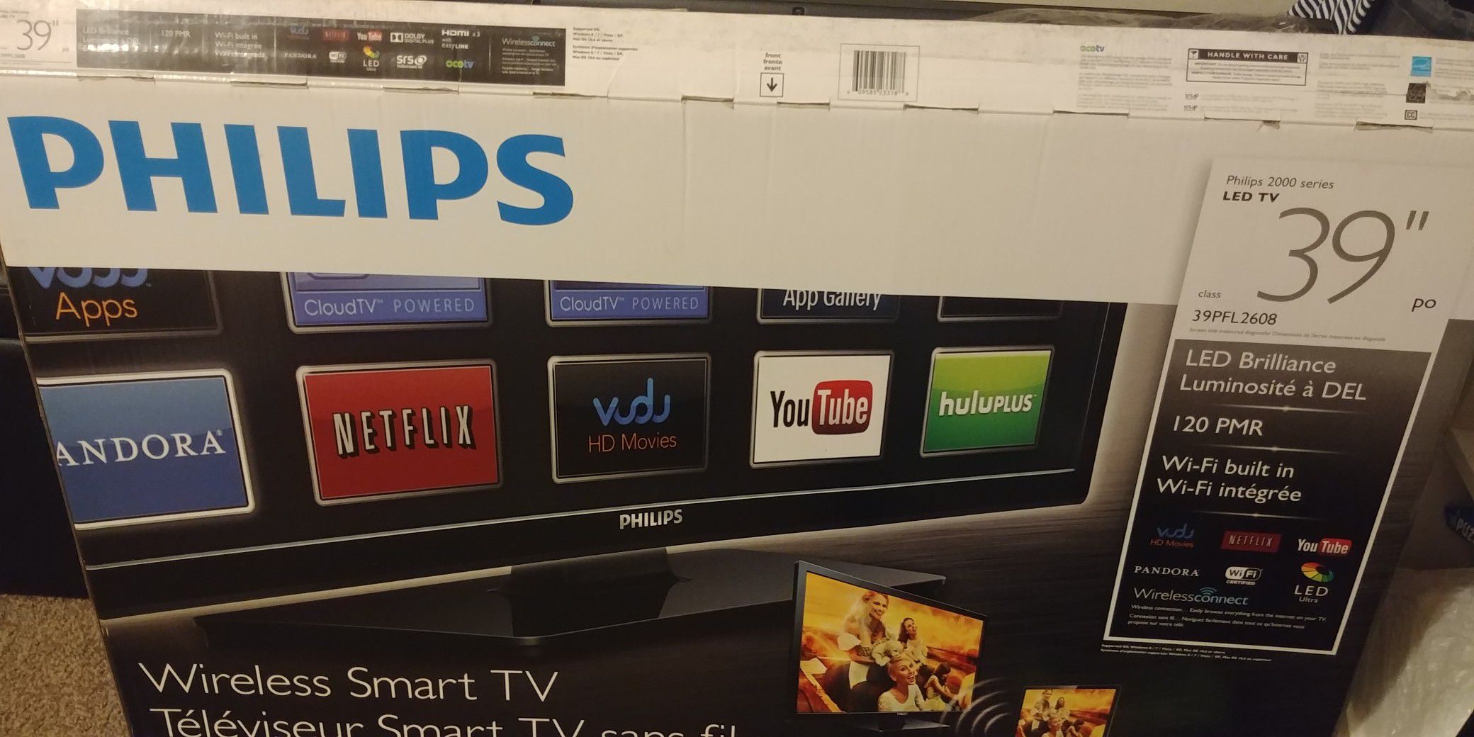 PHILIPS 39" SMART TV WITH TV BOX AND REMOTE