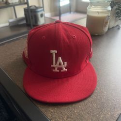 New Era Los Angeles Dodgers Red Fitted Hat