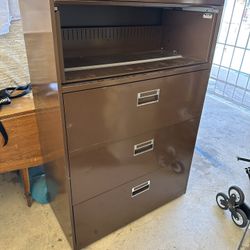 Brown Metal File Cabinet