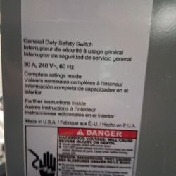 Eaton 30amp 240v Single Phase Disconnect 