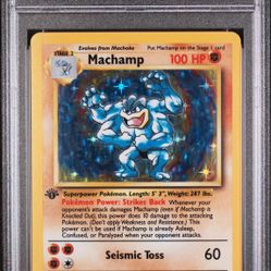 1999 - 1st Edition - Machamp Holo #8 - PSA 7