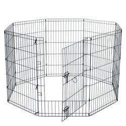 42” Portable Dog Playpen, 8 Panel Metal Dog Fence