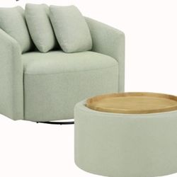 SWIVEL CHAIR WITH STORAGE OTTOMAN BRAND NEW