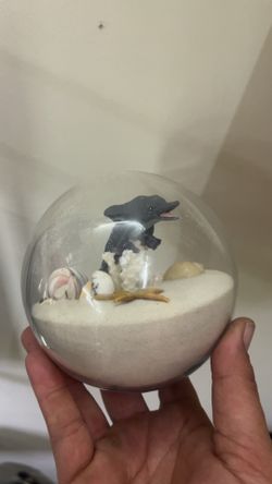 Vintage Dolphin sand globe blown glass