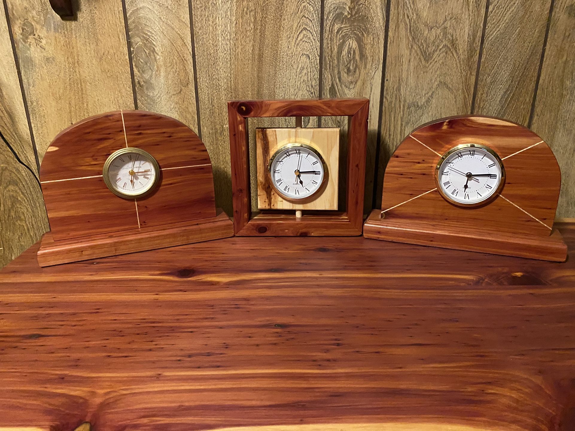 Handmade red cedar clocks $25 each