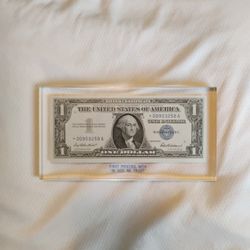 Rare Silver Certificate Star Note 1957 In Case