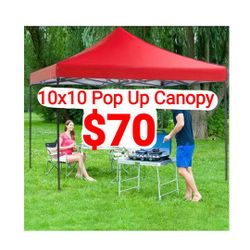 10x 10 Pop Up Canopy Heavy Frame - RED 