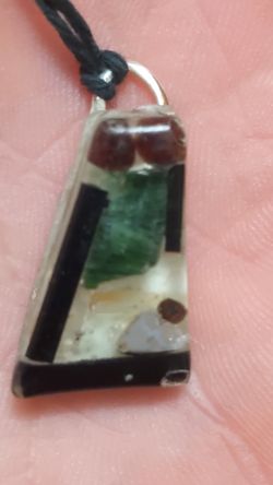 Epoxy pendant w/ gems