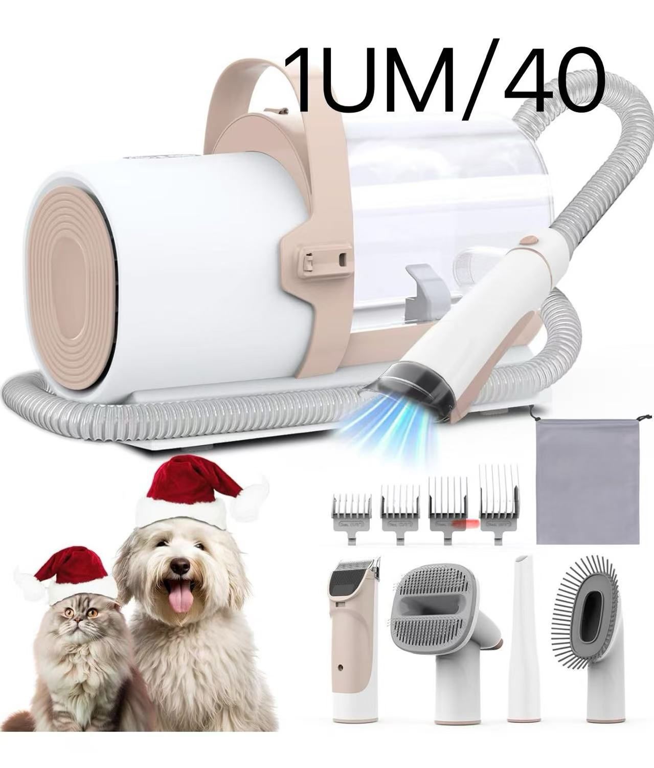 Dog Grooming Vacuum, Pet Grooming Kit with Dog Clippers,