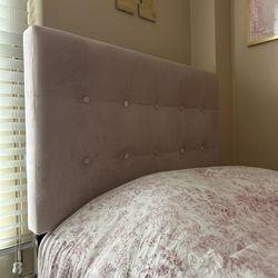 Pink Velvet Headboard (Twin)