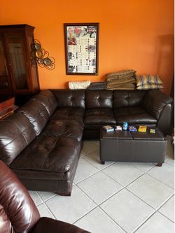 Leather 3 piece sectional Moving Sale