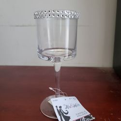 ✨️Glassware —  Short Candle Holder with Rhinestone Wrap