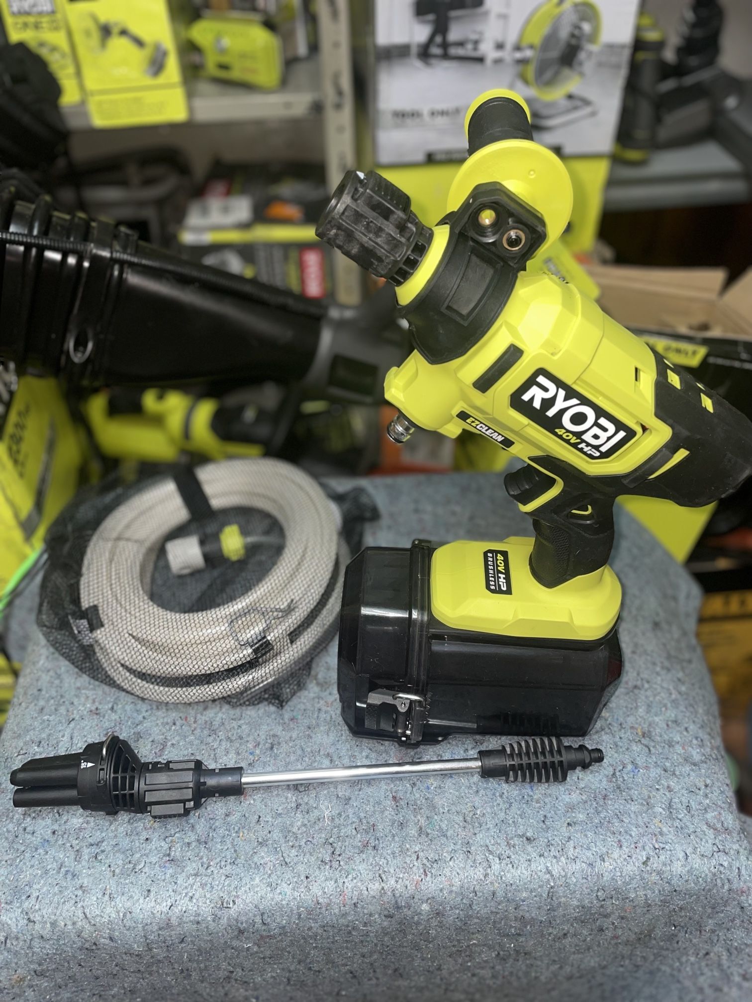 RYOBI 40V HP Brushless EZClean 600 PSI 0.7 GPM Cold Water Electric Power Cleaner (Tool-Only)