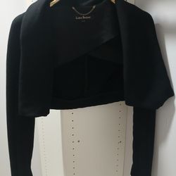 Lida Baday Black Long Sleeve Women's Cropped Dress Jacket Size US 4