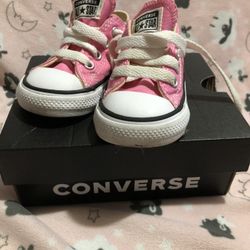 Baby  Pink And White Converse  Size 4 