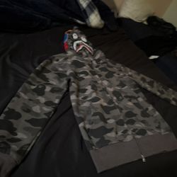 bathing ape sweater grey camo 