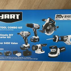 Hart 20-Volt Cordless 6 Tool Combo Set With Storage Bag
