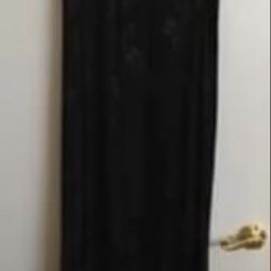 Black Long Dress Black Floral Print - Size Medium