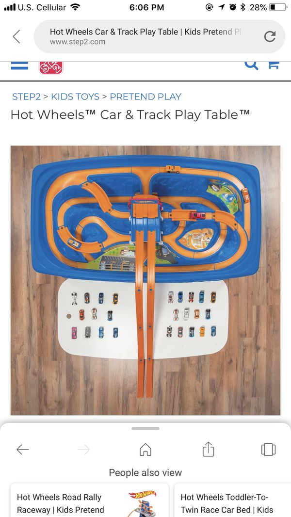 step 2 hot wheels car & track play table