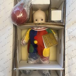 KEWPIE CLOWN BABY DOLL DANBURY MINT BRINGING YOU LAUGHTER PORCELAIN VINTAGE 12 " 