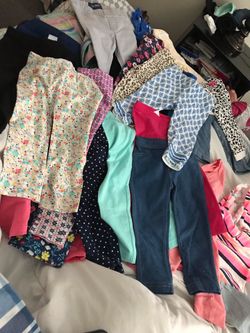 30 pairs of leggings and a couple jeans 4 sweaters one peak coat one rain coat ! 18-24 months