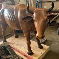 Solid Teak OX figurine