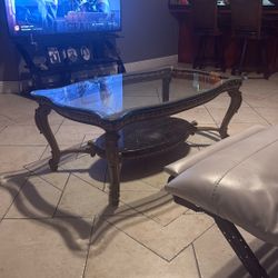 Living room glass table 