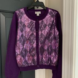 Girl size 7/8 purple diamond sweater