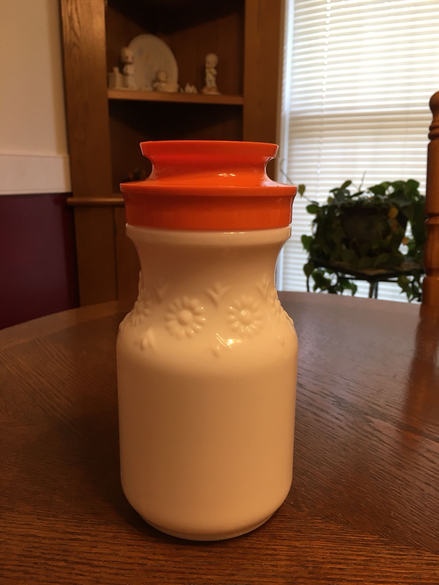 Antique Milk Glass Orange Juice Bottle