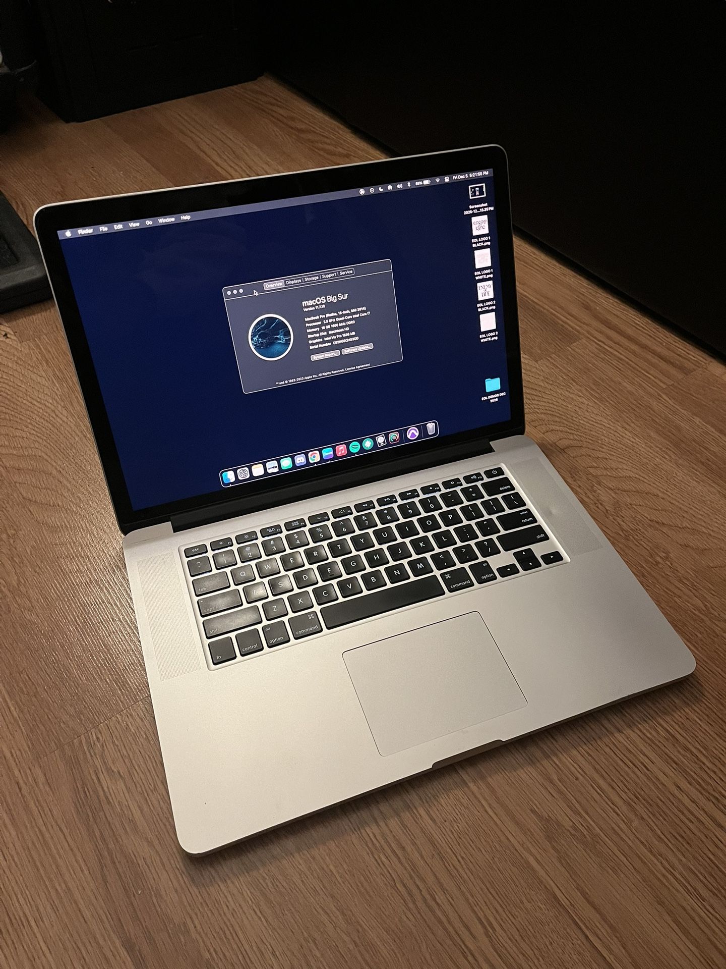 MacBook Pro 15” Retina (Mid-2014) – 2.5GHz Quad-Core i7 / 16GB RAM / 500GB Flash Storage