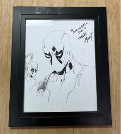 Deadpool Original Sketch drawn and signed by Marat Mychaels