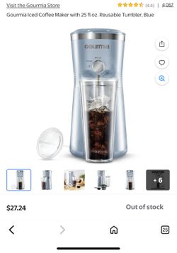 Gourmia Iced Coffee Maker with 25 fl oz. Reusable Tumbler,