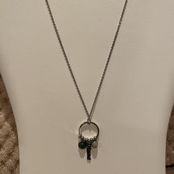 Stainless Steel Hoop Pendant Necklace