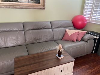Gray Leather Sectional Sofa