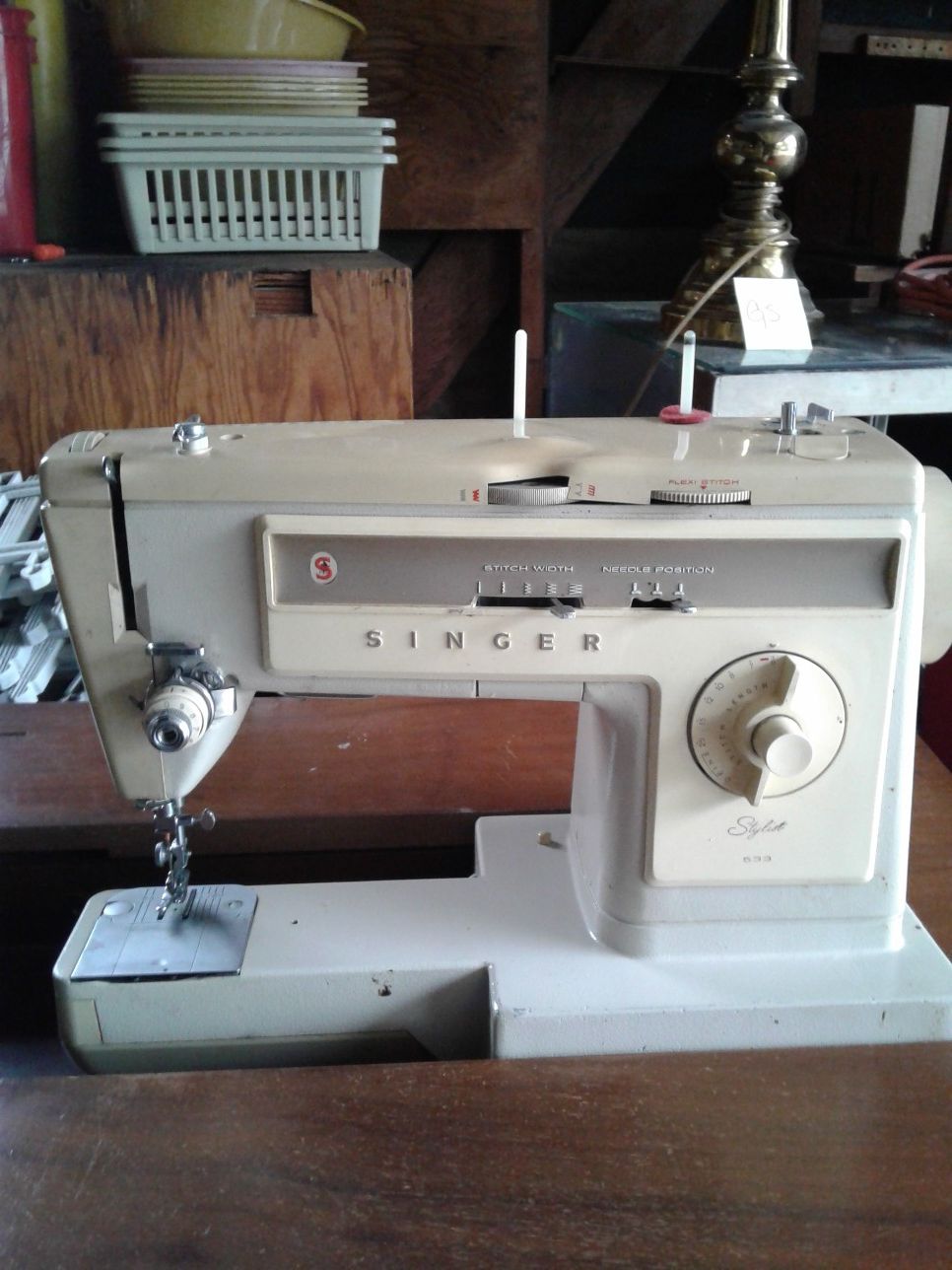 Vintage Singer Stylist 533 sewing machine with desk
