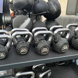 Rubber Coated Kettlebell Set 15-50 Pairs