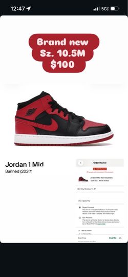 Air Jordan 1 Mid Banned 2020 Size 10.5