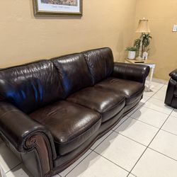 Brown Leather Couch/Sofa For sale