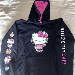 2024 Sanrio Hello Kitty Cafe Exclusive Black & Pink Hoodie 2XL