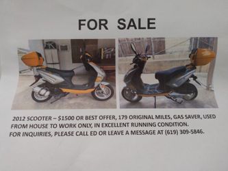 2012 Scooter $1500 Or Best Offer