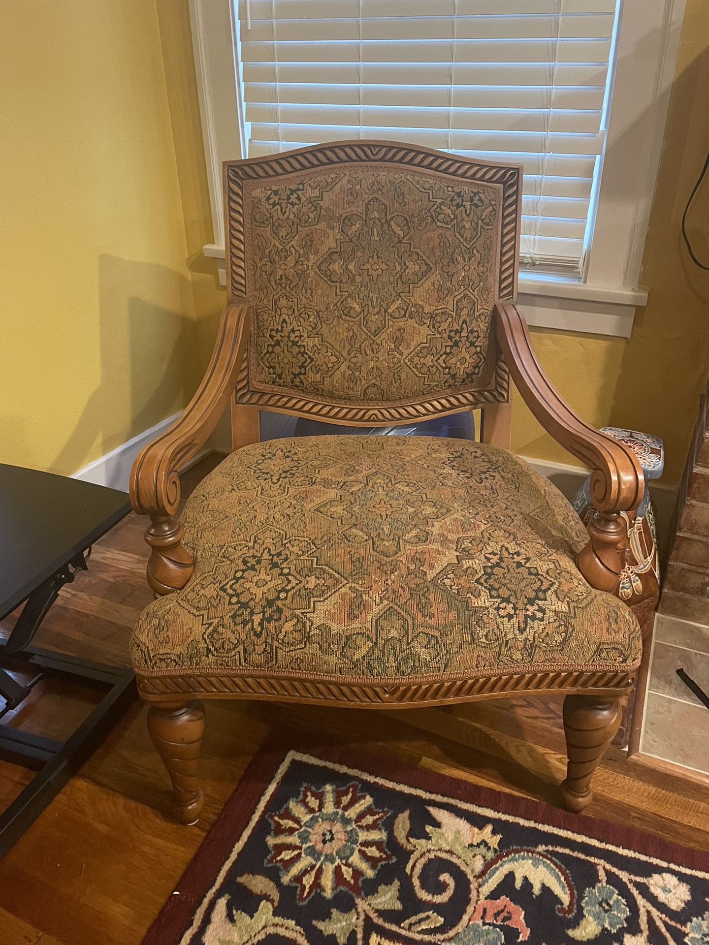 Accent Chair - Wood And Fabric
