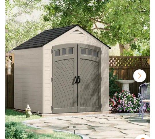 Suncast
Vista 7 ft. W x 7 ft. D Plastic Resin Storage Shed with Floor (50 sq. ft.) in Colonnade (Beige)