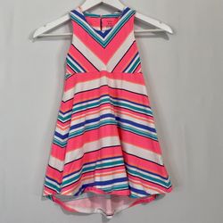 Carter’s Girls Sleeveless Casual Stripe Dress Pink & Blue Size 4/5