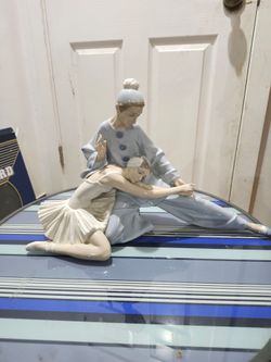 Vintage Lladro Porcelain Clown Pierrot & Ballerina Figurine Spain Retired