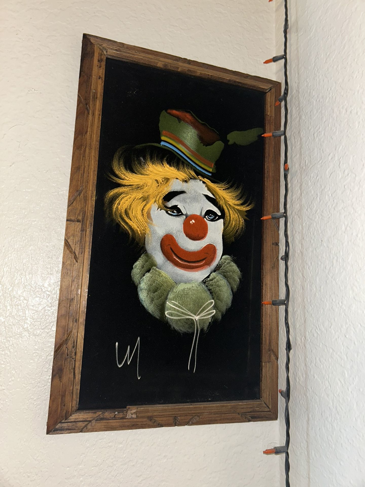 Clown Black Velvet Painting