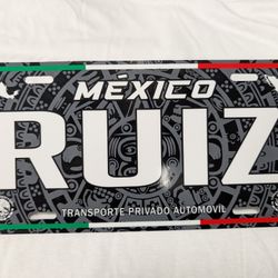 Ruiz  Mexico Plate aluminum Plate Mexican Mexico Ruiz 