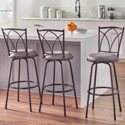 New 3 Adjustable Height Bar Counter Height Stools