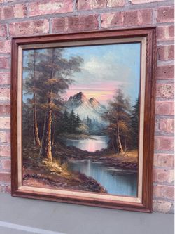 Vintage Real Oil Paint On Canvas 24 1/2” W x 28 1/2” H