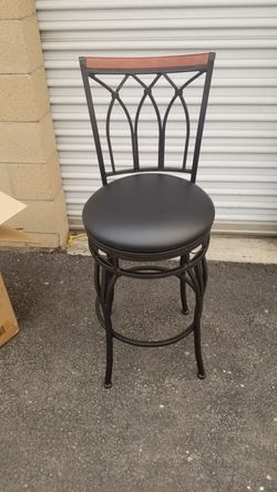 Costway Vintage Barstool 24"28.5" Height Adjustable Padded Seat Bistro Pub Chair