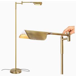 Brightech Leaf Pharmacy LED Reading Lamp, Dimmable Floor Lamp with Easy Rotation over Chair or Desk for Living Rooms & Offices, Adjustable Standing Ta
